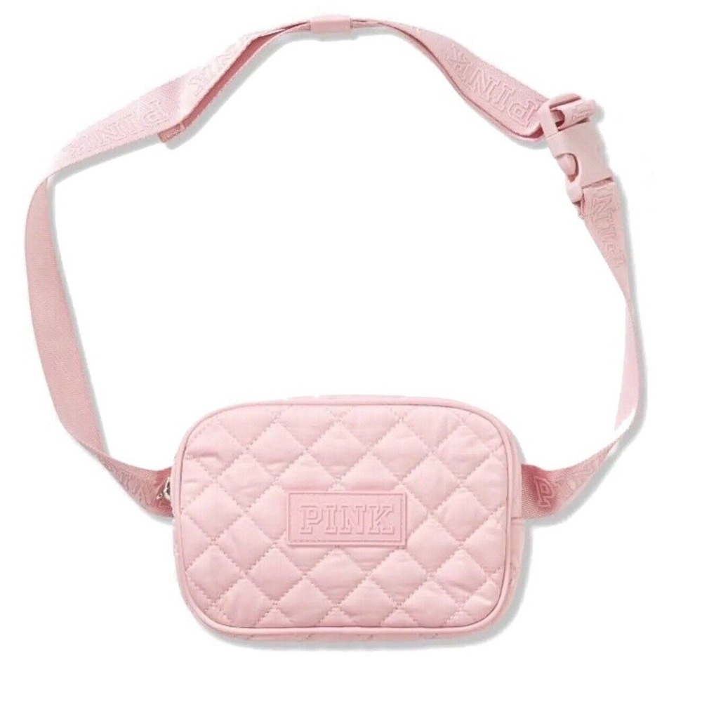 PINK Victoria's Secret Belt Bag Pink Quilted Logo Strap Fanny Pack Waist Bag